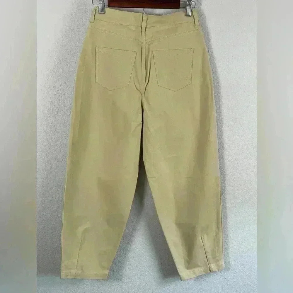 BILLIE THE LABEL Devon Cropped Pant Size 2 NWT Khaki - Picture 8 of 14